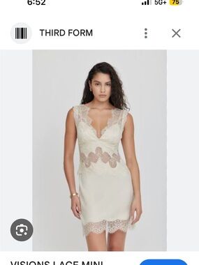 THIRD FORM visions Cream Lace Mini Dress size M